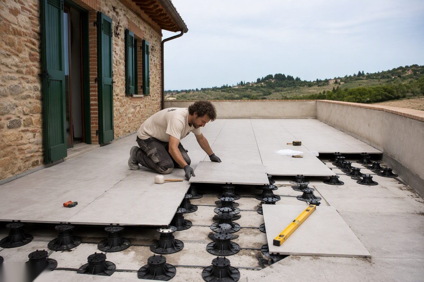 Pavimento Galleggiante Sopraelevato per Terrazzo nel Vigevanese — intervento di Rifacimento Terrazzo Vigevano